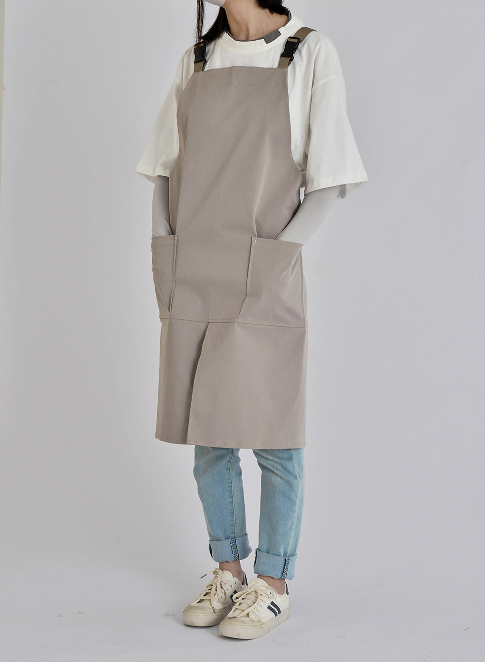 外贸工厂韩日防水式咖啡餐厅帆布围裙罩衣工作服围兜纯棉厨房制服详情5