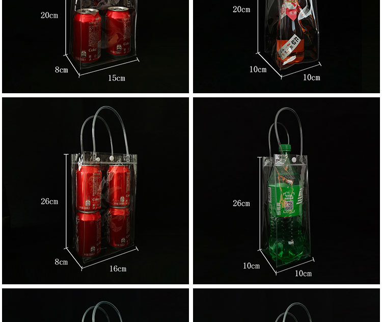 现货加厚pvc透明手提袋伴手礼喜糖红酒礼品包装袋定 制塑料手拎袋详情3