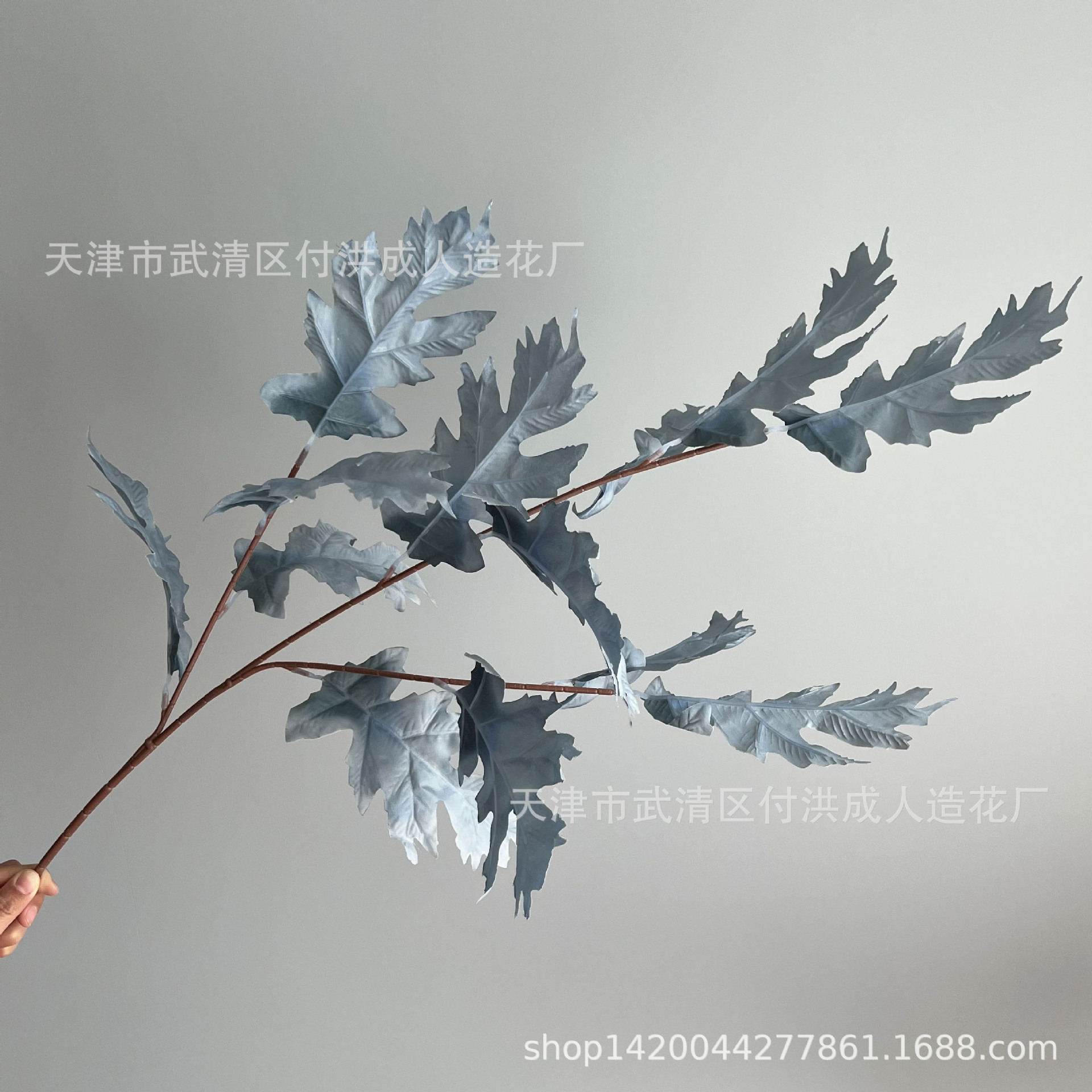 Oak tree leaf wedding simulation flower table, flower matching, wedding hall decoration, silk fabric artificial flower soft decoration flower art manufacturer pic 7