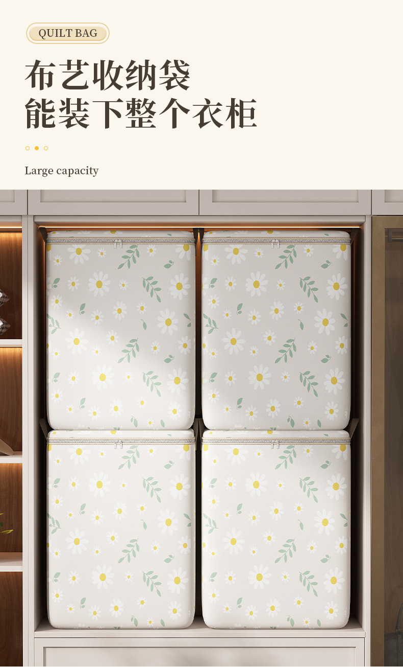 Quilt storage bags, large-capacity moving packing bags, clothes, cotton quilts, moisture-proof and mold-proof clothing sorting boxes, storage bags pic 14