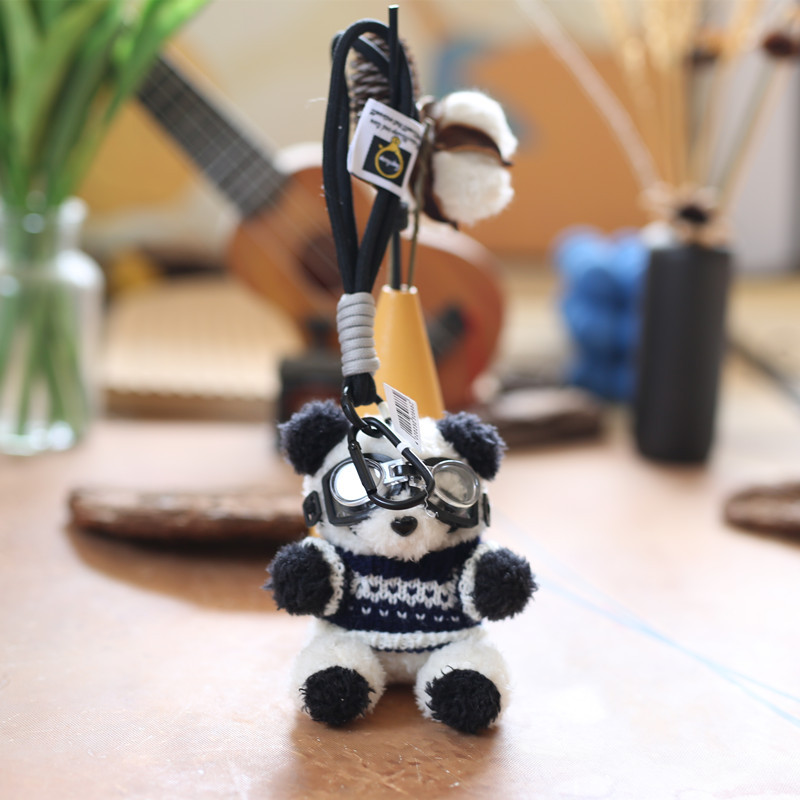 网红可爱萌毛衣小熊猫挂件毛绒玩具公仔大熊猫包包挂饰钥匙扣娃娃详情6