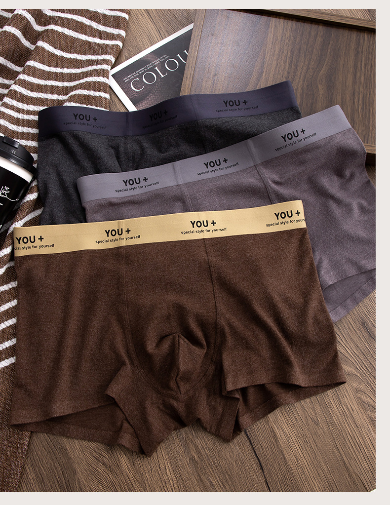 秋冬新款美拉德磨毛男士内裤10A抑菌裆舒适无痕软糯透气四角裤男详情18