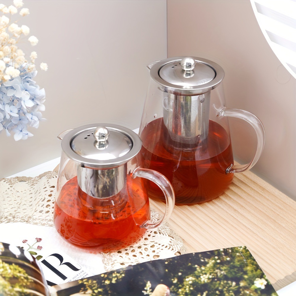 圆形不锈钢过滤茶壶高硼硅过滤玻璃泡茶壶泡茶壶耐热功夫茶具供应详情14