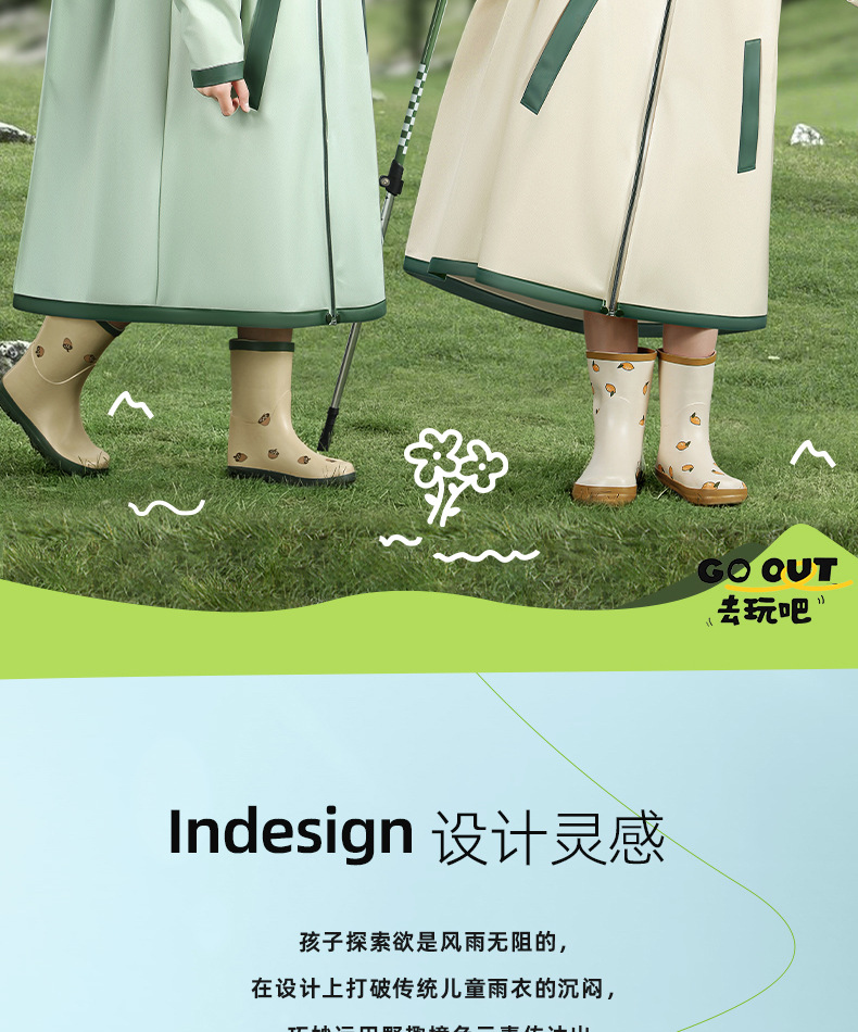 备美儿童雨衣男童女童小学生全身防大雨书包位连体雨衣雨披详情2