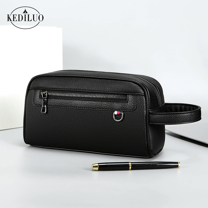 跨境新款男士手拿包密码锁大容量商务休闲手拎包软皮多口袋手包男详情29