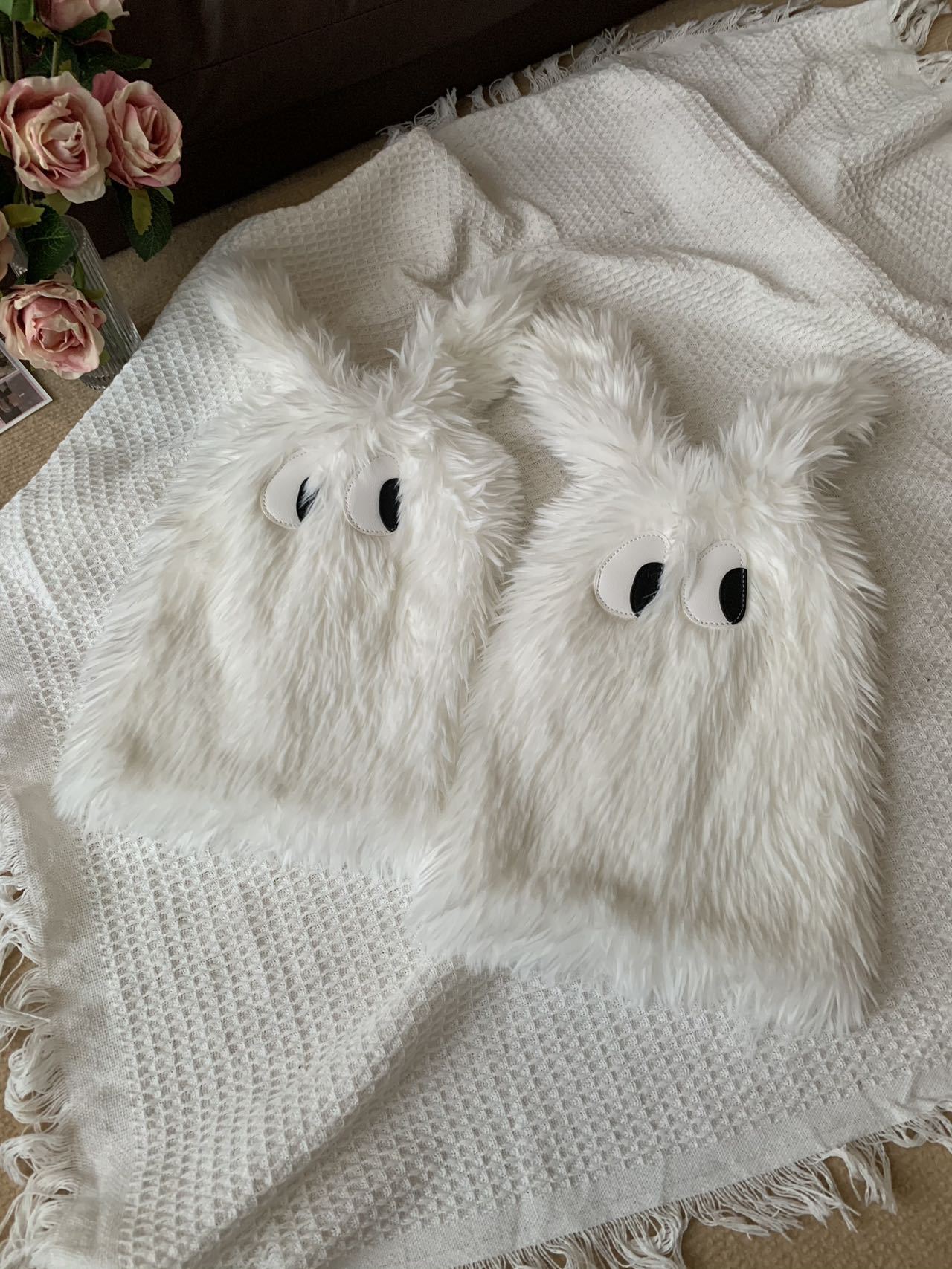 原创Y2K怪怪眼毛绒时尚保暖袜套毛毛腿袜保暖加厚腿套堆堆袜脚套详情32