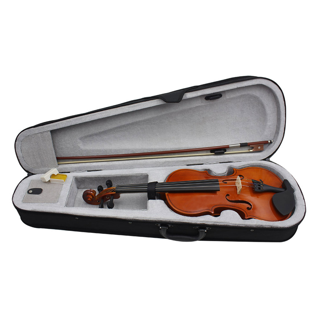 Natural color solid wood violin beginner practice 4/4 violin popularization for adults and children Violin pic 8
