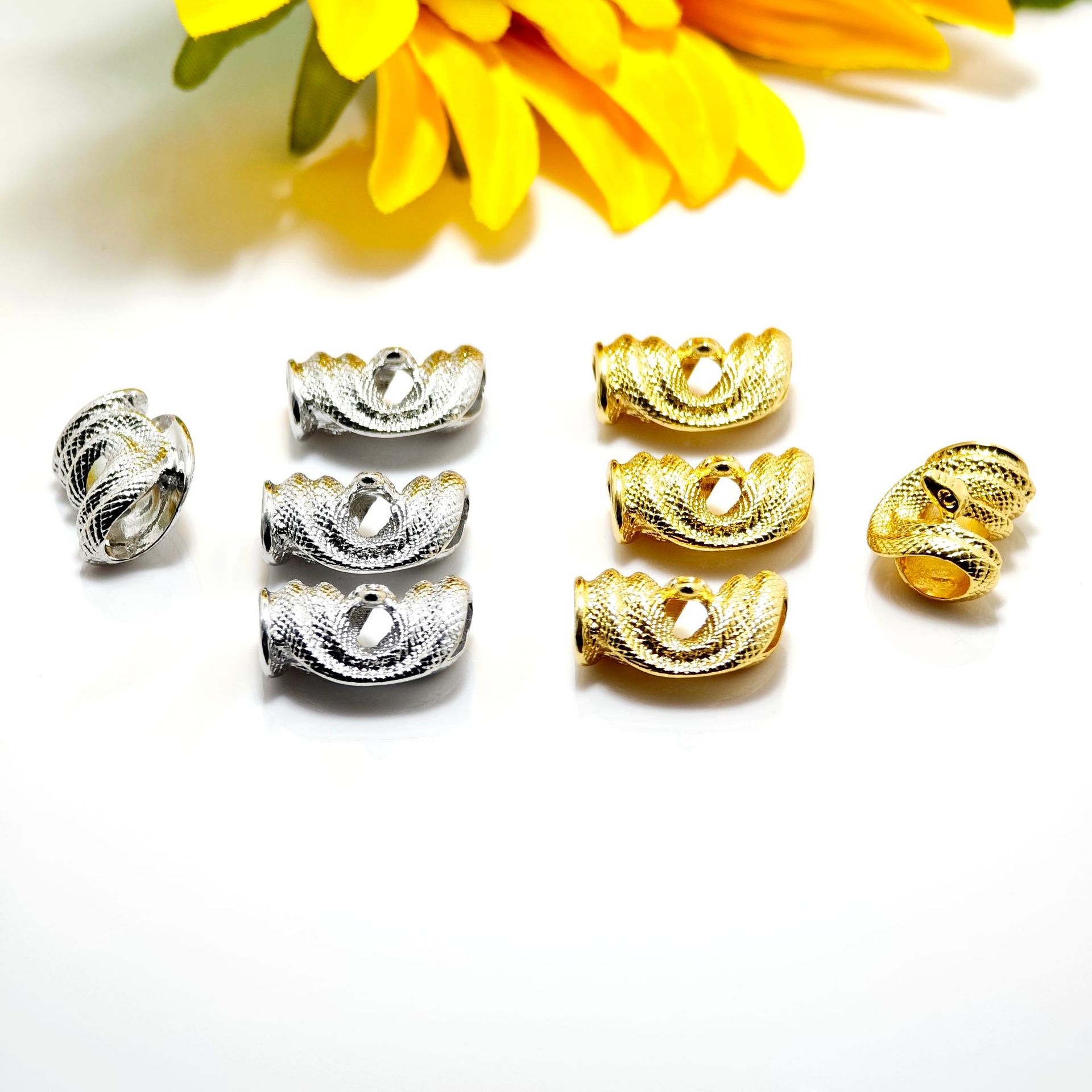 强保色18K包金生肖蛇隔珠多圈蛇形串珠吊坠diy水晶珍珠首饰品配件详情15