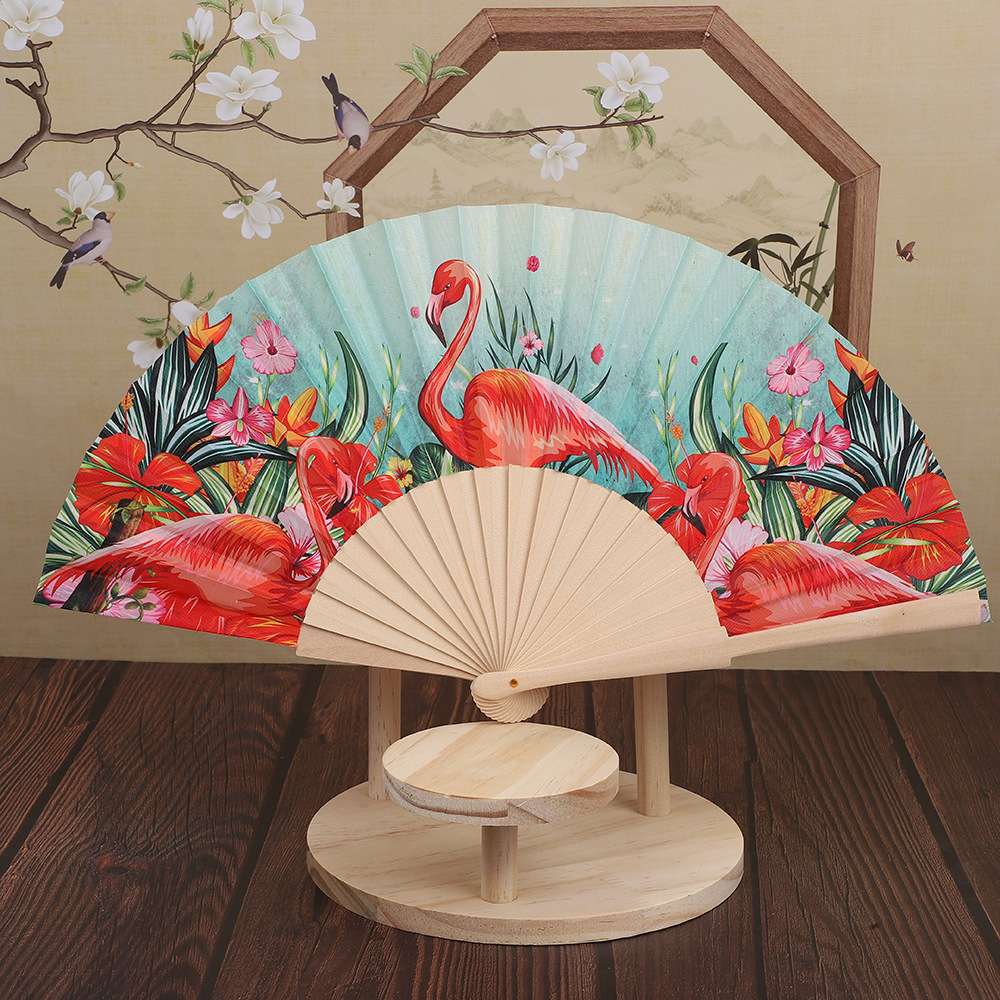 Ancient-style wooden folding fan manufacturer offers custom-made square dance fans, blank fans for Internet celebrities, and custom-made fans pic 5