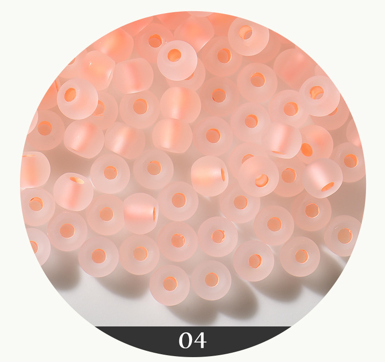 FGB千色玻璃米珠4mm染心磨砂圆珠diy散珠饰品配件串珠手链混珠详情7