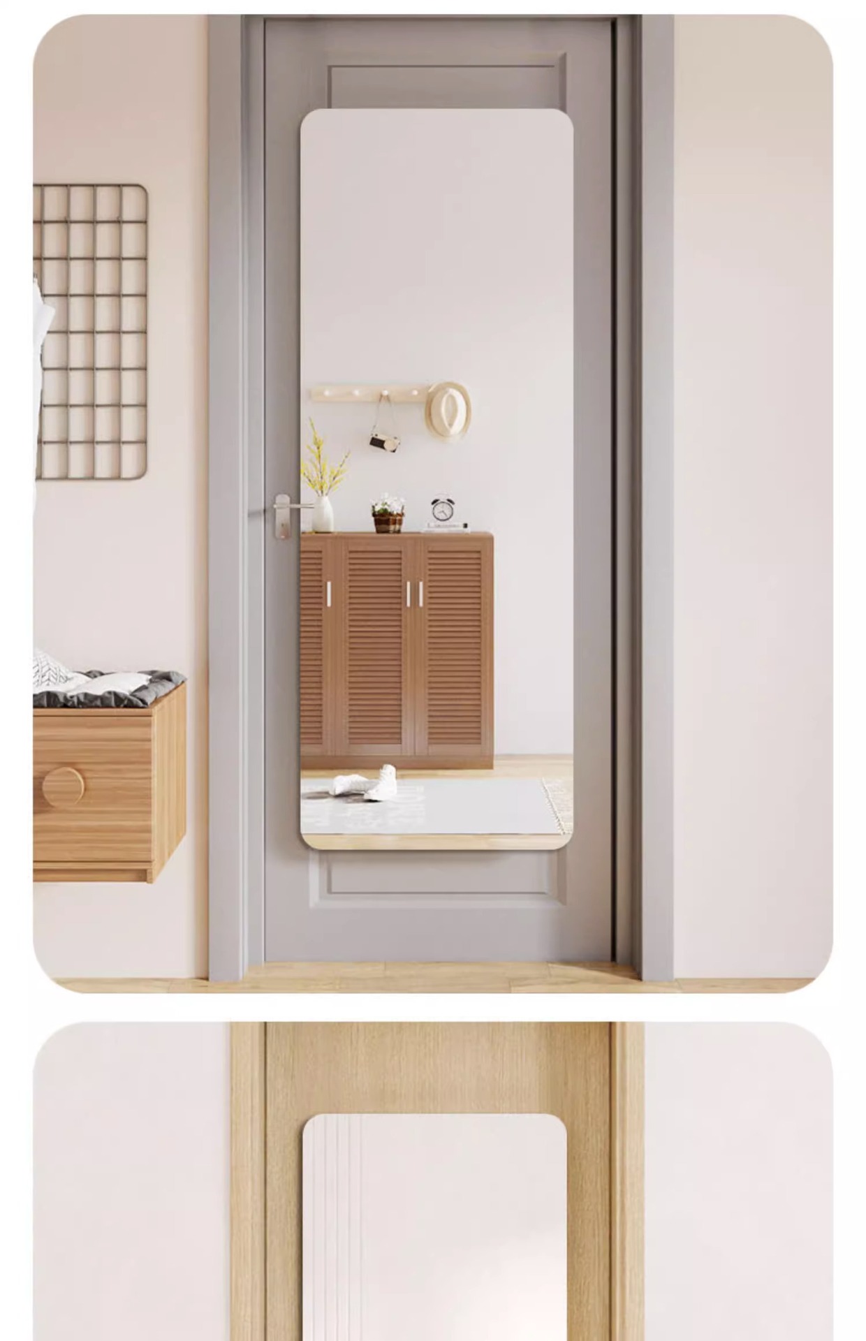 亚克力镜子贴墙自粘穿衣镜壁挂式软镜子宿舍挂墙全身镜大号化妆镜详情15