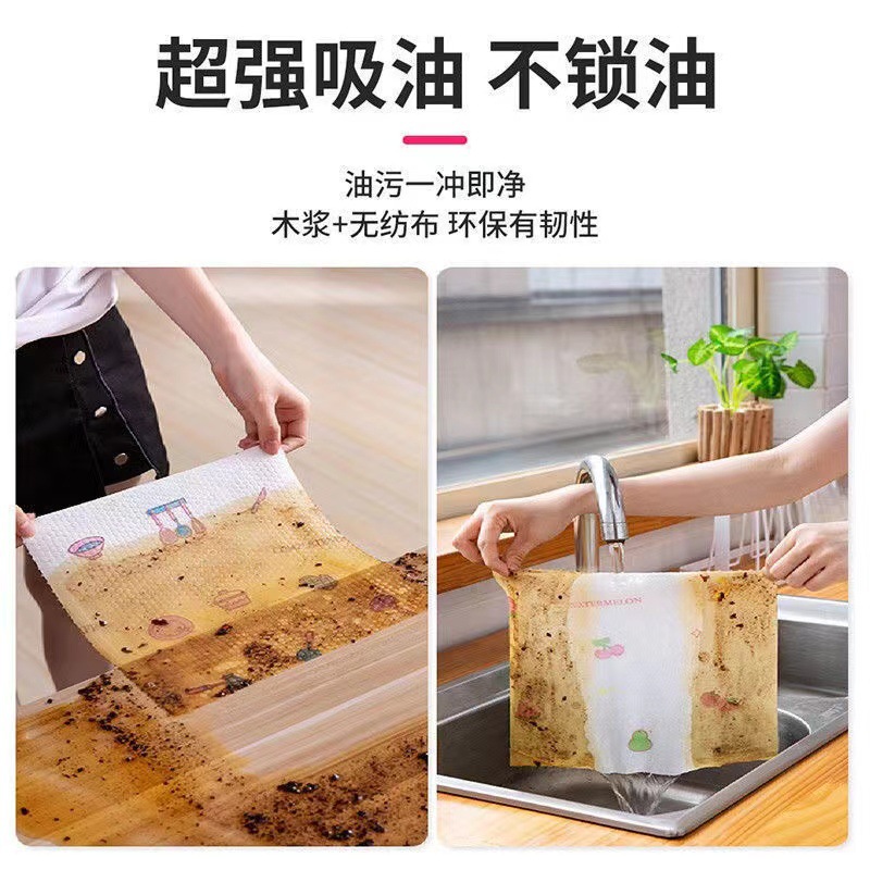 懒人抹布吸油吸水一次性洗碗巾家用特厚干湿两用厨房纸巾超大卷详情4
