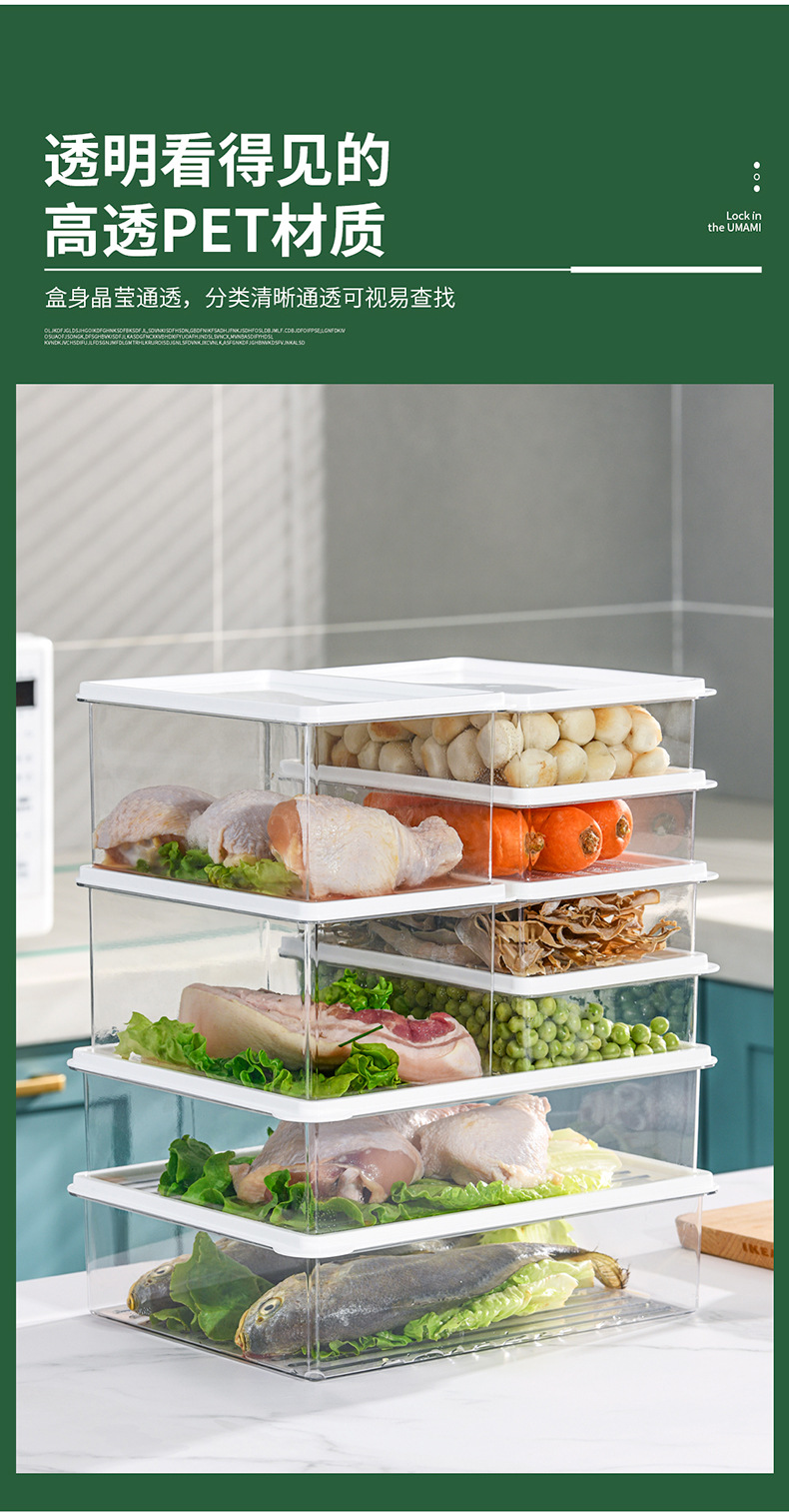 冰箱收纳盒冰箱保鲜盒批发冰箱抽屉侧门收纳盒带盖子冰箱储物盒详情17