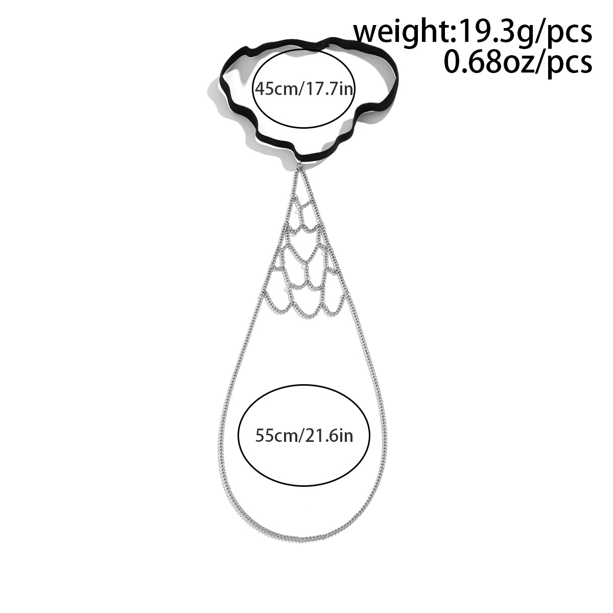 欧美跨境饰品性感链条金属腿环休闲身体链弹力带流苏辣妹大腿链详情9