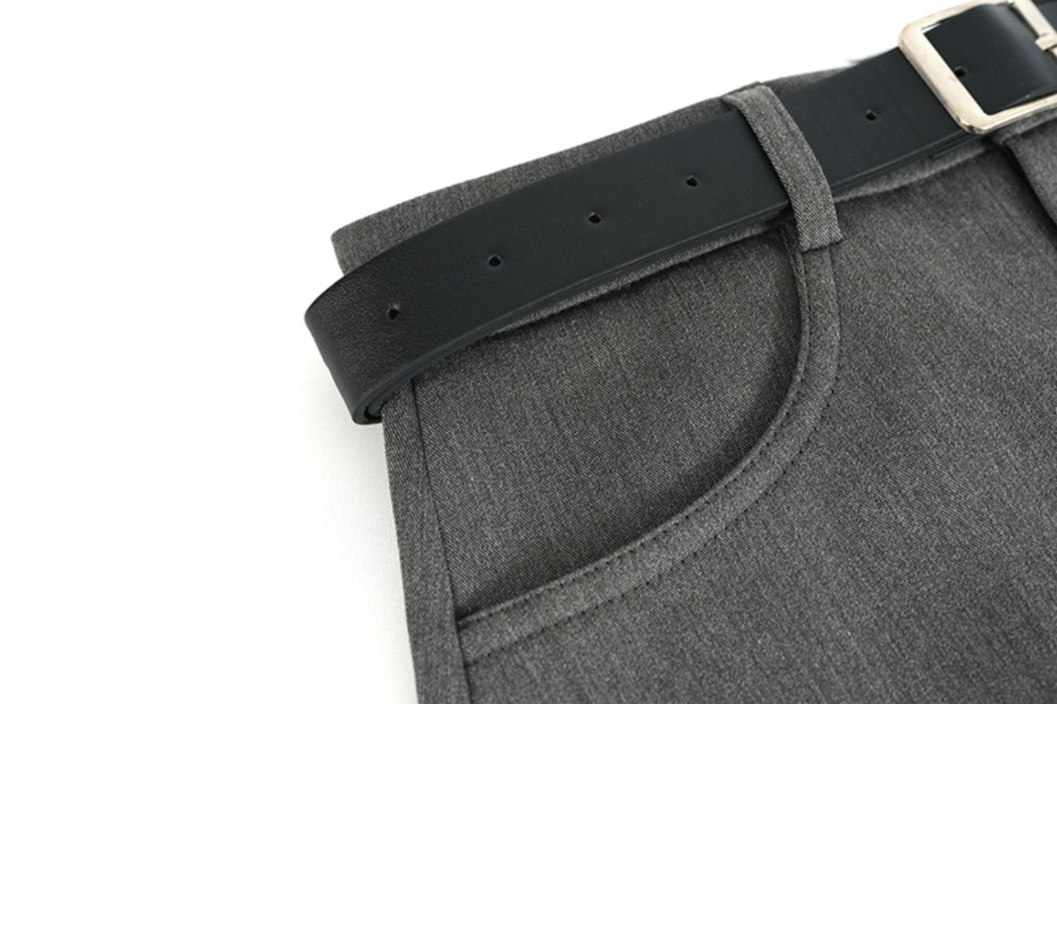 灰色学院风西装半身裙女春秋2024新款高腰a字短裙气质显瘦包臀裙详情6