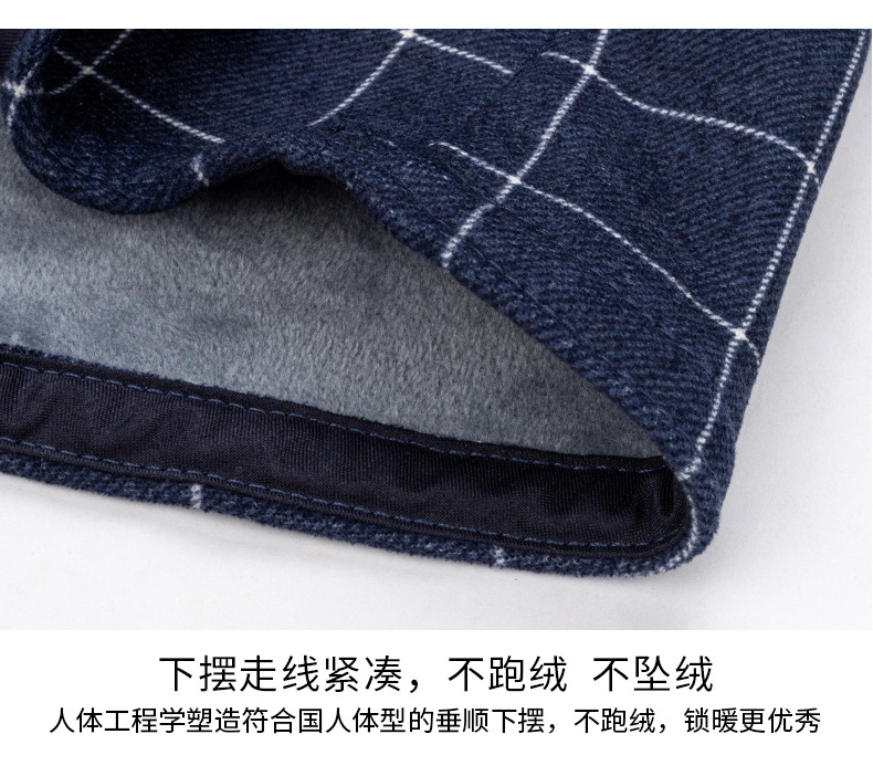 2025新款翻领休闲男士保暖衬衫宽松型格子现货棉冬季加厚中年男装详情45