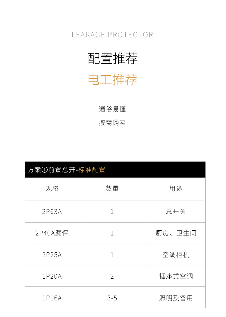 空开断路器DZ47家用32a总开空调保护1/2P63A空气开关带漏电保护器详情13