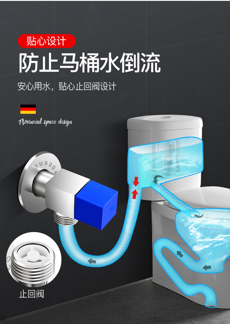 全铜三角阀冷热水止回阀防倒流角阀马桶止逆阀开关家用单向止回阀详情6