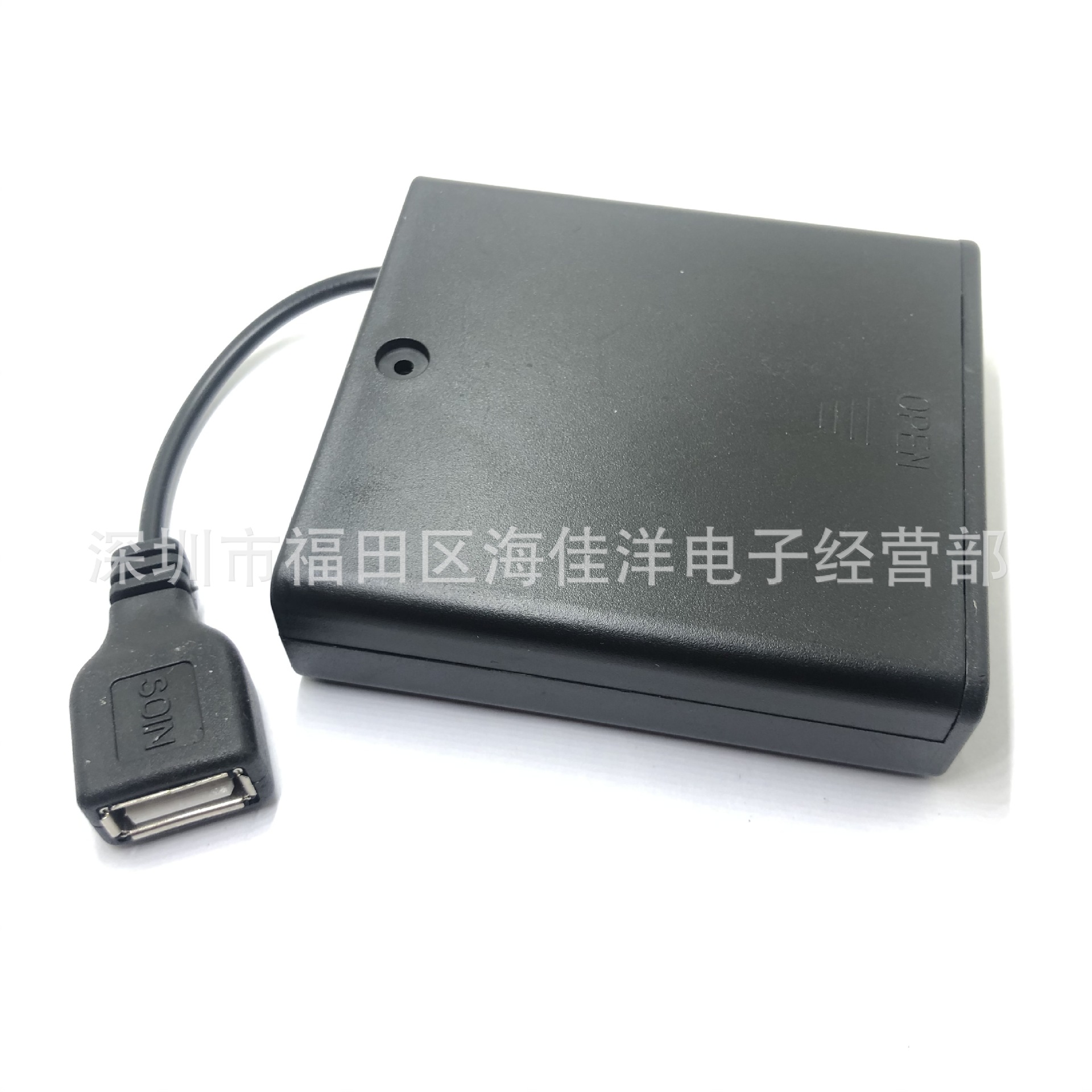 5号4节带盖带开关USB电池盒 4AA to USB电池盒6V 五号四节带盖详情4