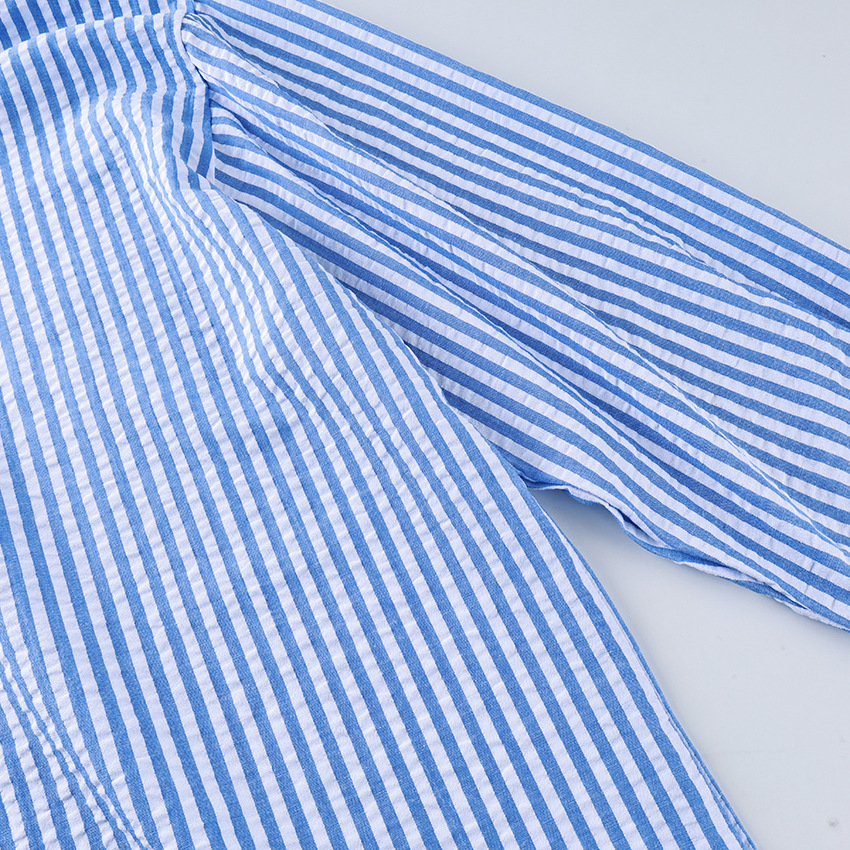 A new spring/summer striped three-piece pajama set from Europe and America, soft, loose and skin-friendly for women, suitable for cross-border wear in 2026 pic 22