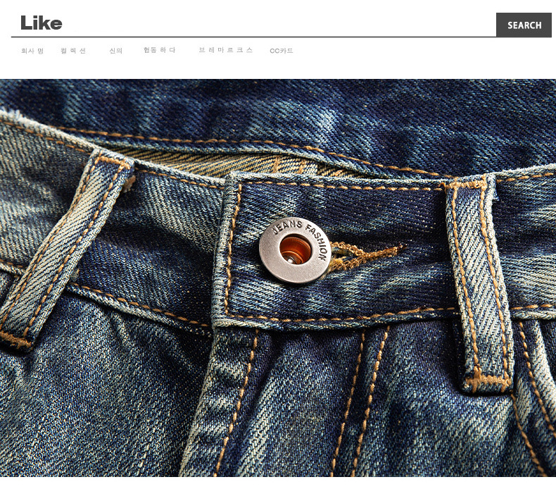 American retro yellow mud-dyed straight-leg jeans for men, vintage washed loose wide-leg pants for men pic 16