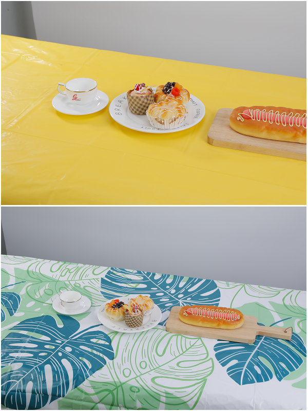 Printed tablecloth and table mat, thickened fabric, composite home tablecloth, street stall cross-border takeout, picnic table mat, peva film pic 11