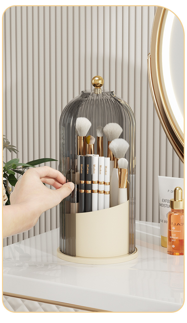 Caja de almacenamiento cosmética rotativa porta-lápiz transparente lápiz labial lápiz de ceja cepillo de maquillaje tocador artículos de escritorio pic 6