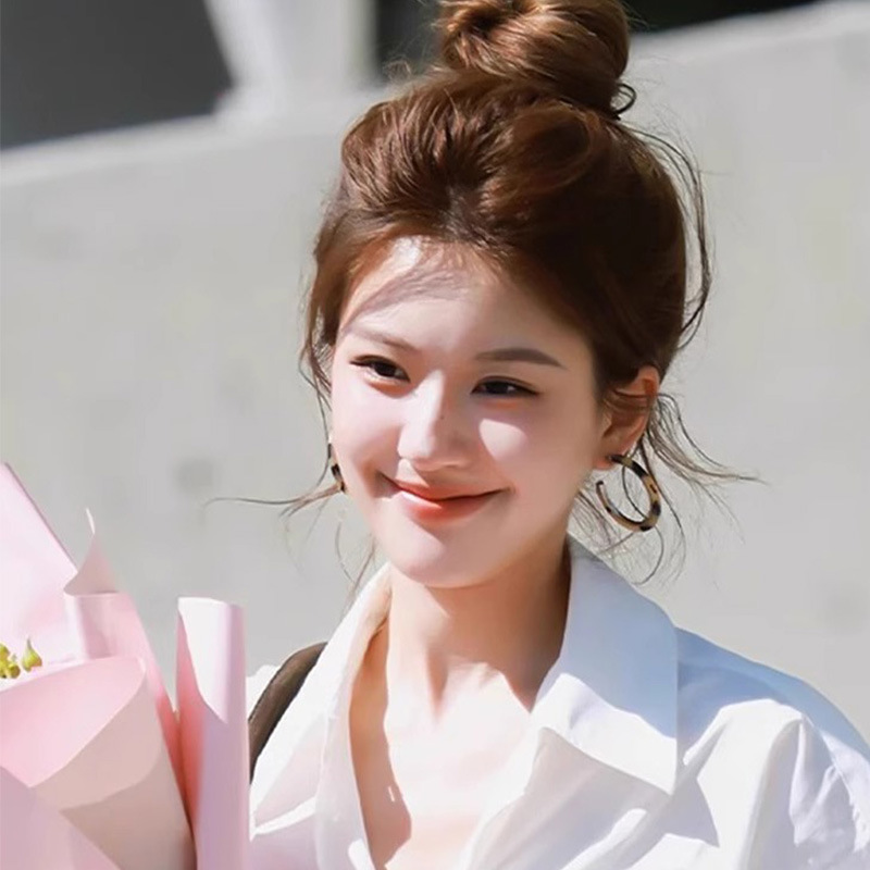 赵露思同款玳瑁色豹纹耳圈素圈耳环2025新款高级感夸张耳饰圈圈女详情3