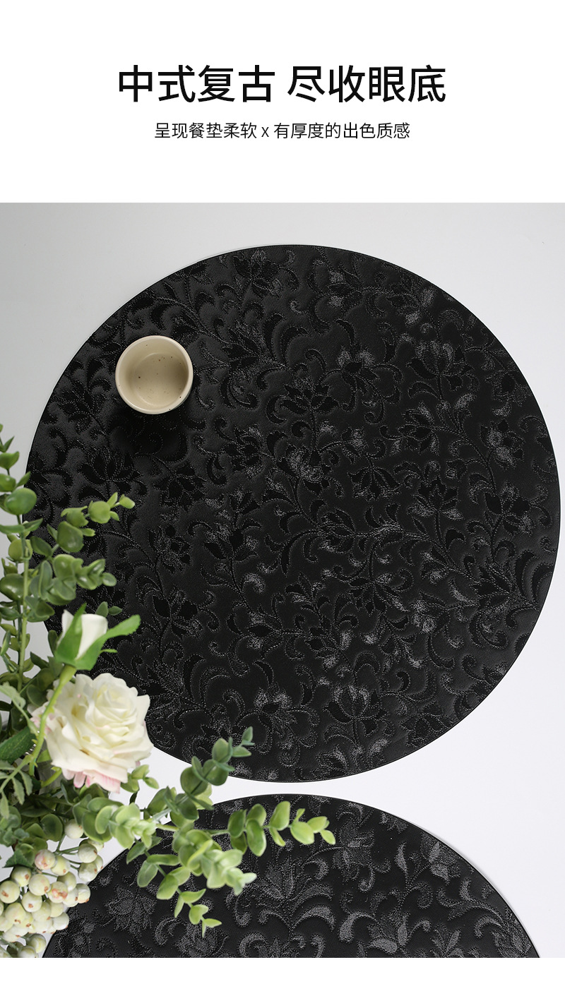 Circular patterned table mat, thickened anti-slip table mat, home office desk mat, simple style pic 1