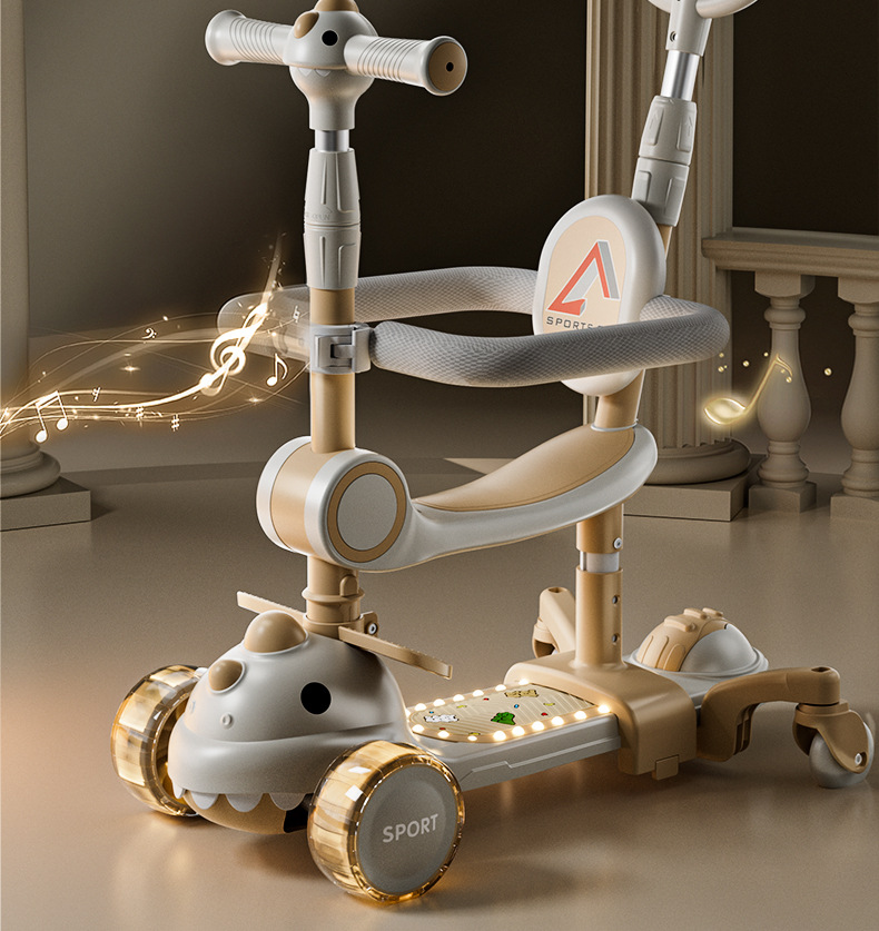 儿童滑板车生日礼物厂家直销闪光1-3-6岁小孩滑滑车五合一遛娃详情18