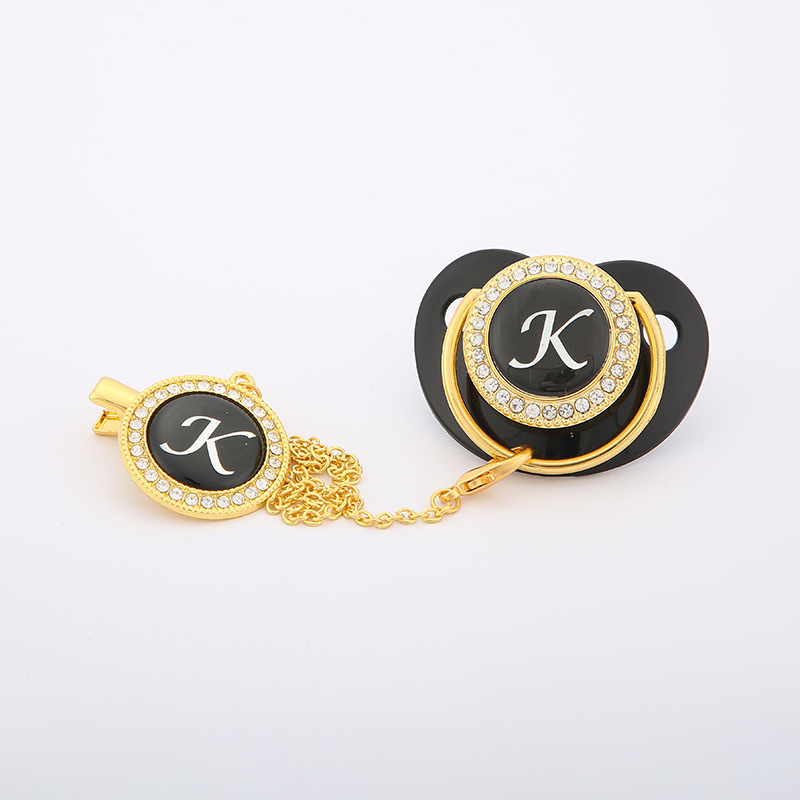 Cross-border baby and maternal products, letter pacifiers, diamond-encrusted pacifiers with chains, pacifier chains, baby products factory wholesale pic 11