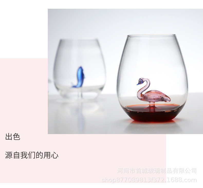 高颜值立体动物玻璃喝水杯子高级感蛋形果汁饮料杯透明玻璃单层杯详情13
