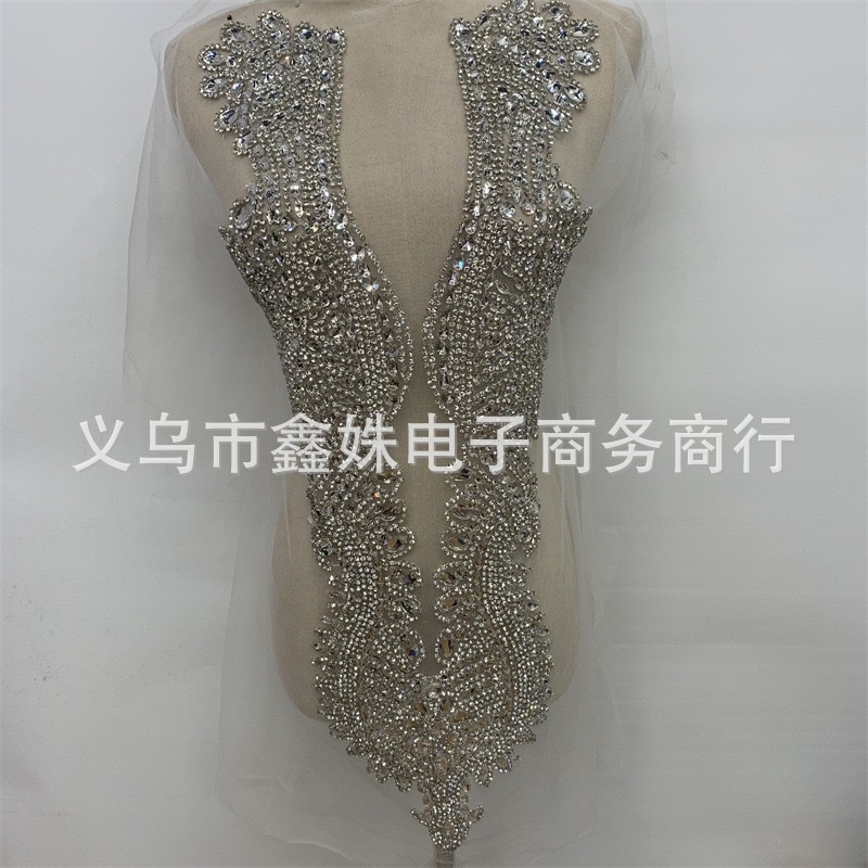 Sexy deep V-neck shining 2023 autumn new style banquet elegant heavy industry wedding dress accessories pic 7