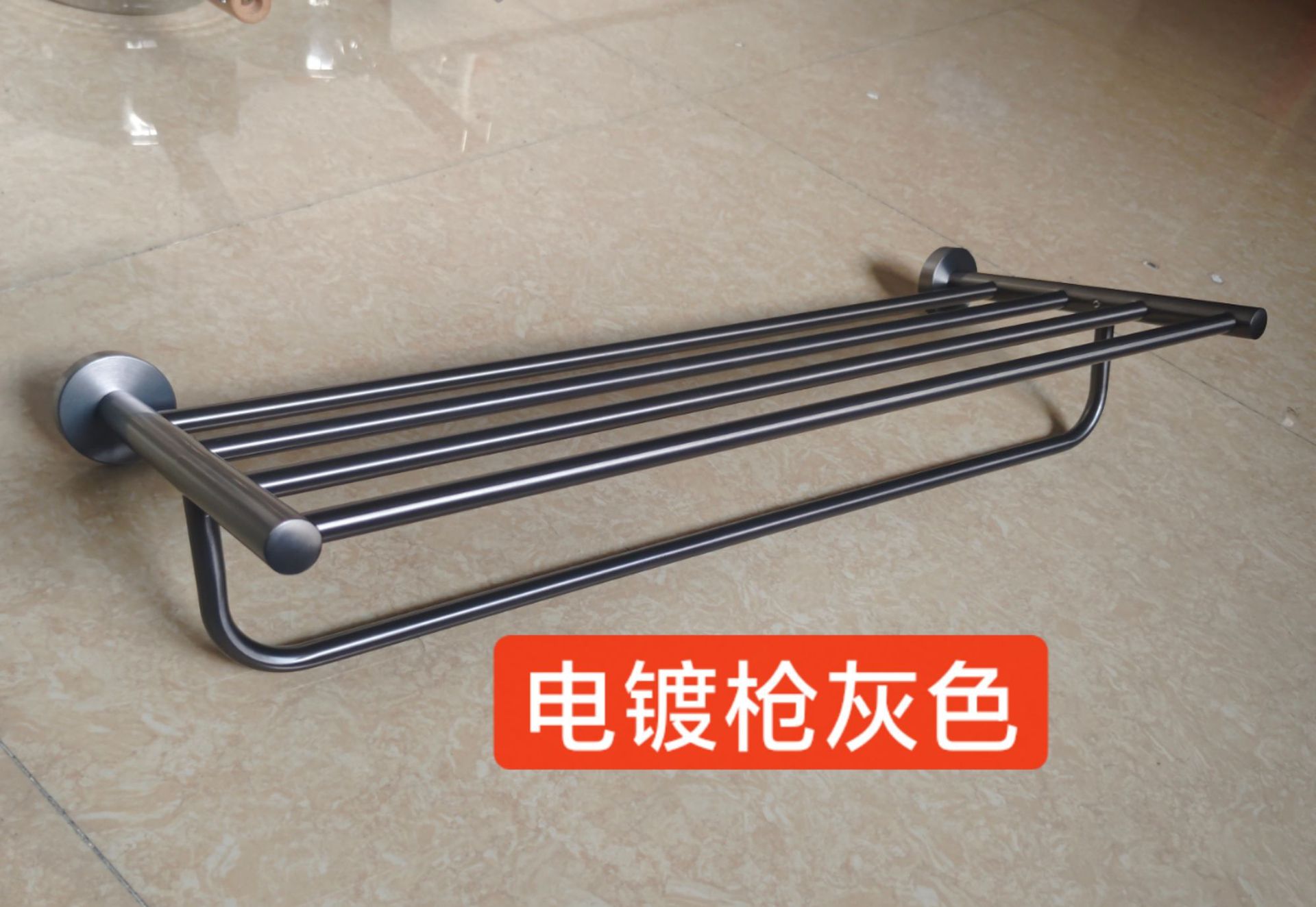 批发浴室挂件 简约不锈钢毛巾架 家用酒店卫生间浴巾架置物架套装详情2