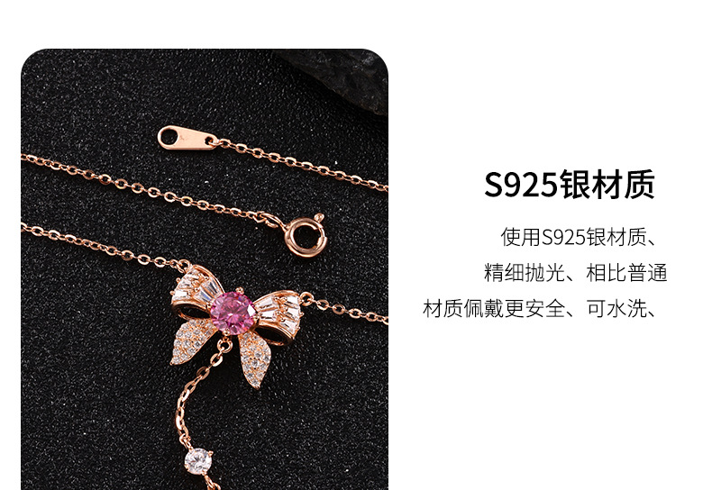 Sterling silver necklace, tassel bow necklace, accessory, high-end and elegant, ins style sweater chain, new accessory necklace pic 12