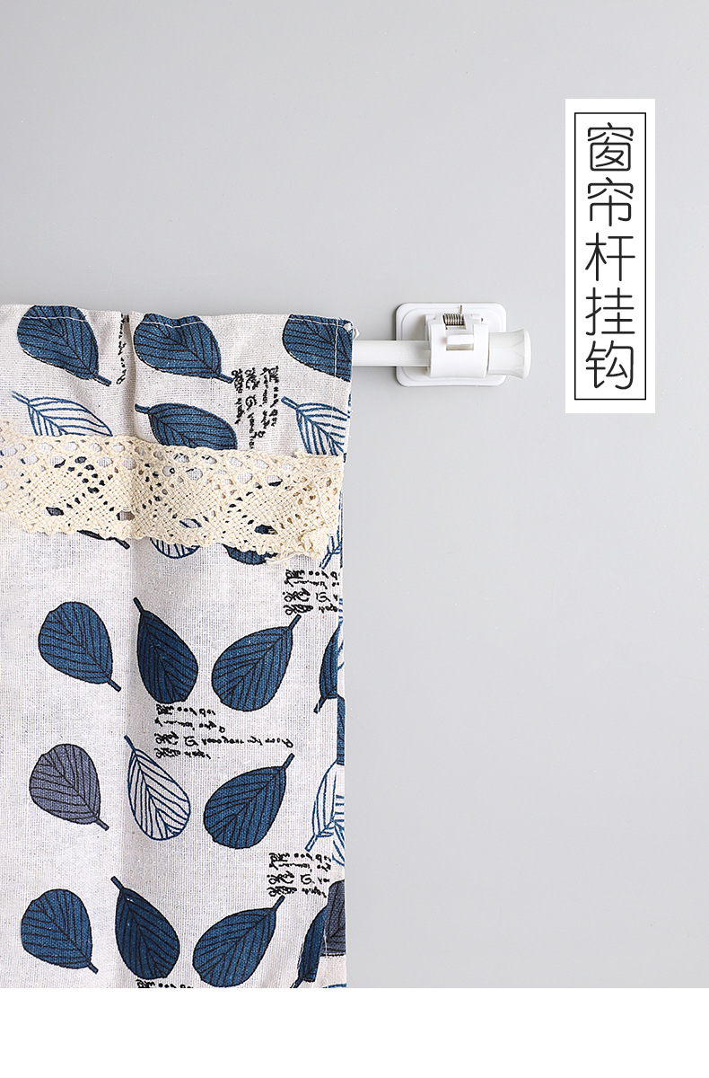 免打孔窗帘伸缩杆厨房下水鞋柜分层杆浴室帘杆门帘杆夹挂钩支撑架详情2