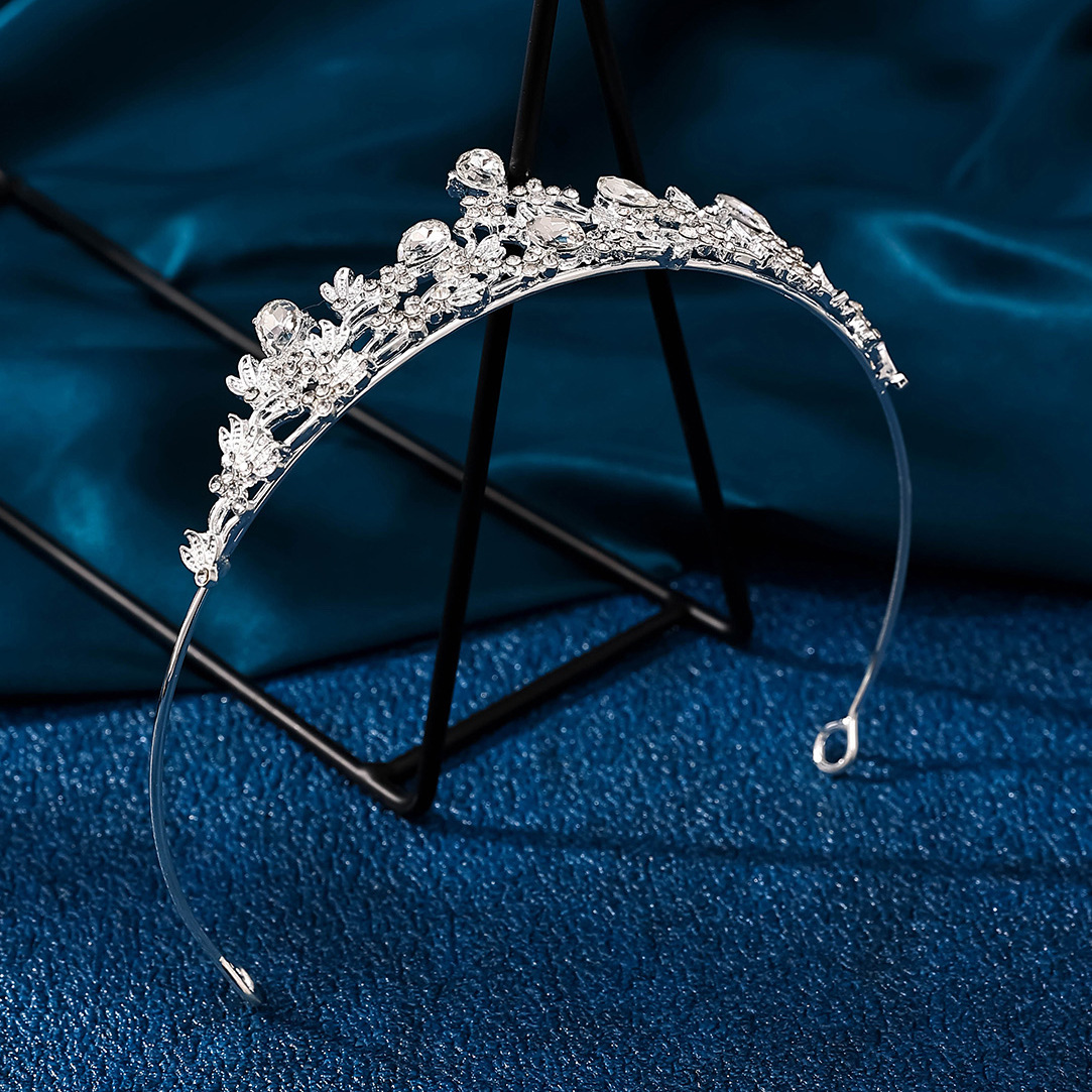 New diamond and silver princess headwear wedding dress from Europe and America, super shiny crystal bridal hair crown, princess crown pic 5