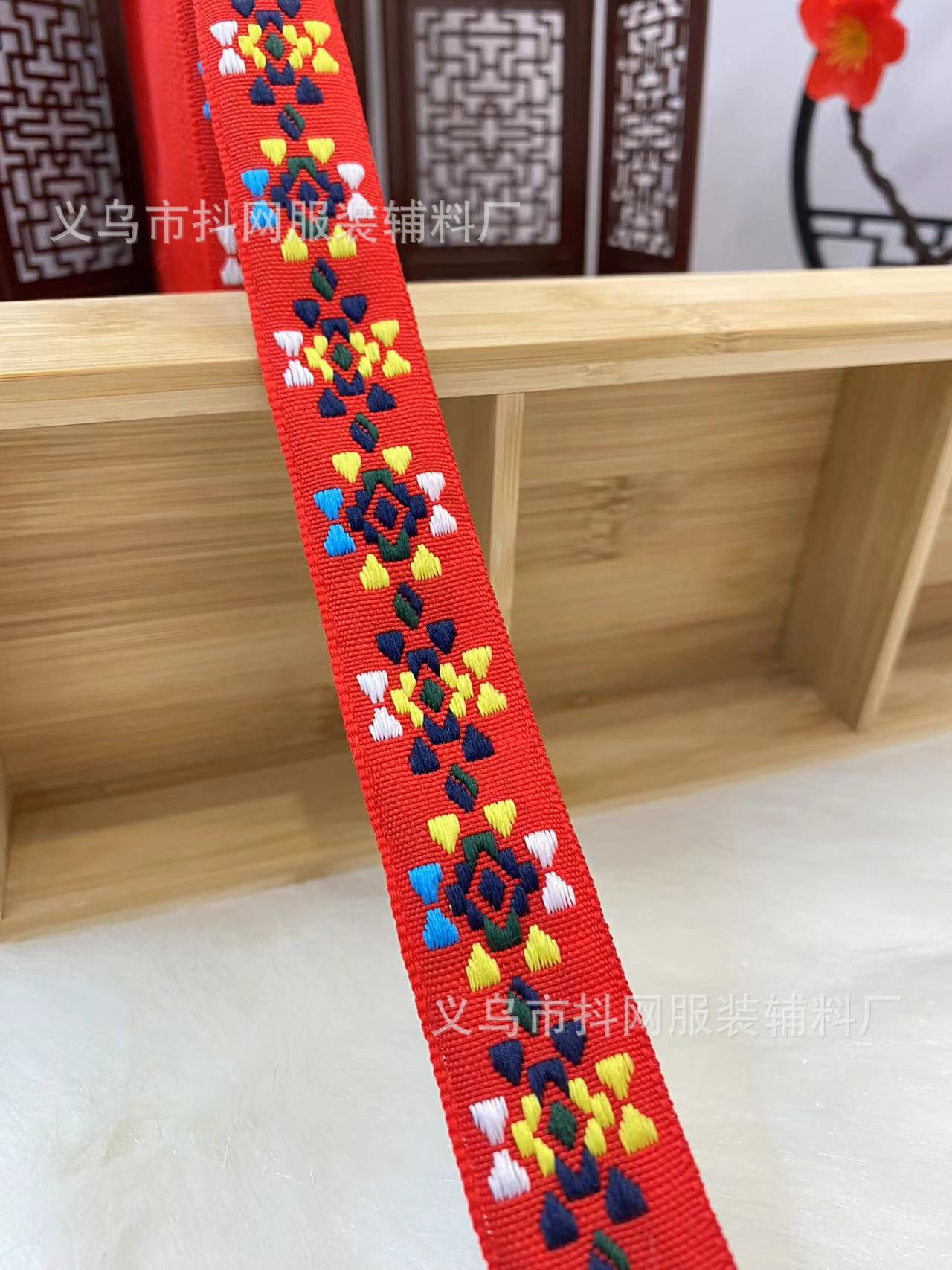 1.6--2.5厘米喜庆民族风织带，少数民族服饰蝴蝶结儿童发夹鞋花头详情15