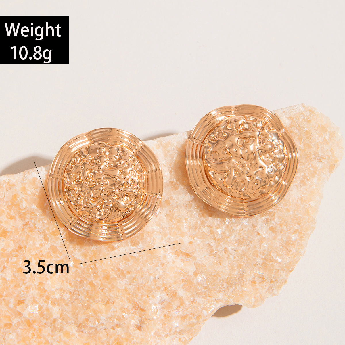 欧美跨境复古水滴形褶皱耳环气质高级感几何椭圆三角形耳钉耳饰女详情7