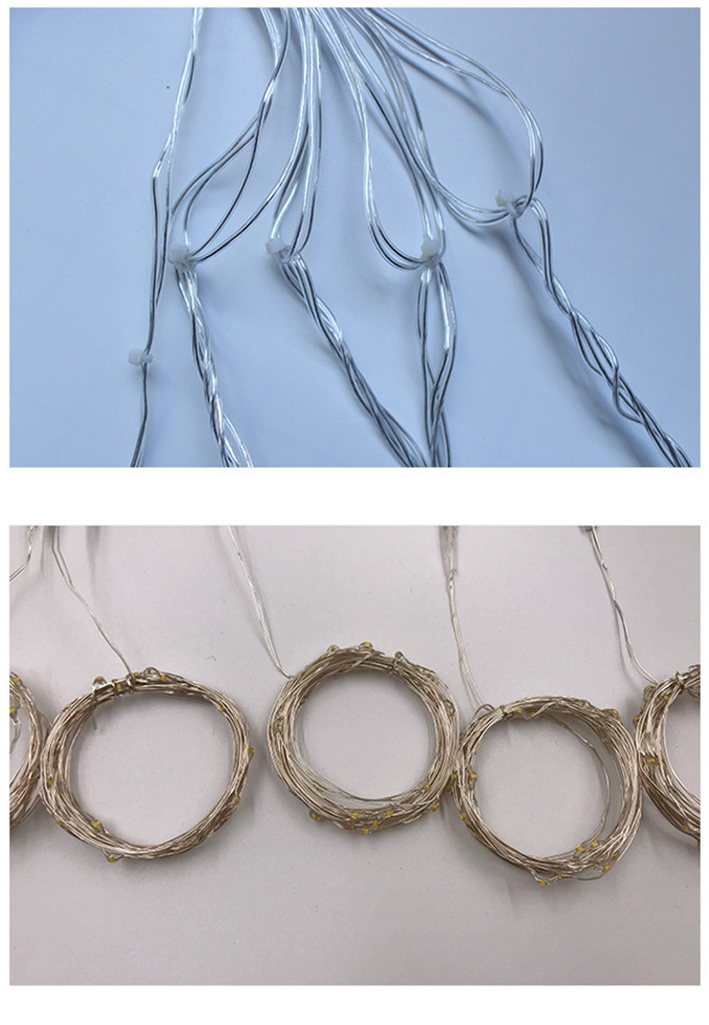 跨境led彩灯满天星圣诞装饰氛围灯批发3*3米遥控八功能铜线窗帘灯详情15