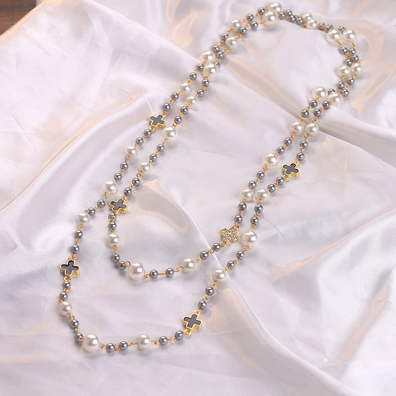 珍珠项链女款轻奢小众2023新款爆款颈链长款毛衣链衣服装饰配饰品详情8