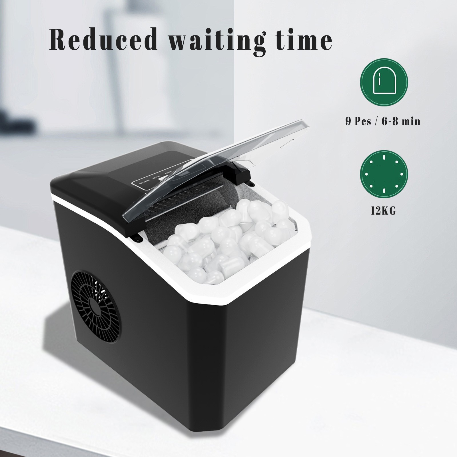 Small ice maker, household mini cube ice, dormitory desktop portable, fully automatic intelligent bullet ice, cross-border ice making pic 29
