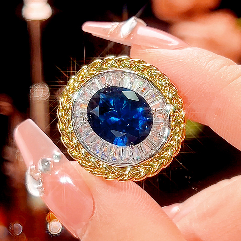 2025庄生生珠宝仿真红刚玉蓝尖晶首饰时尚轻奢套装12*16-10*12详情4