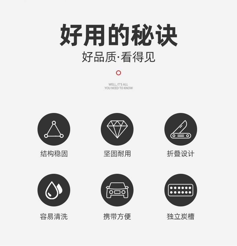 Outdoor smokeless folding barbecue grill, small stove, household courtyard charcoal grill, portable oven, barbecue machine pic 33