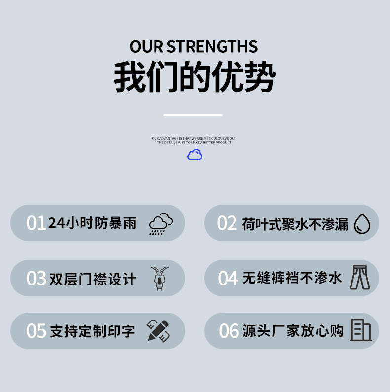 成人款分体雨衣雨裤套装牛津布PVC户外电动车骑行反光雨衣批发价详情9