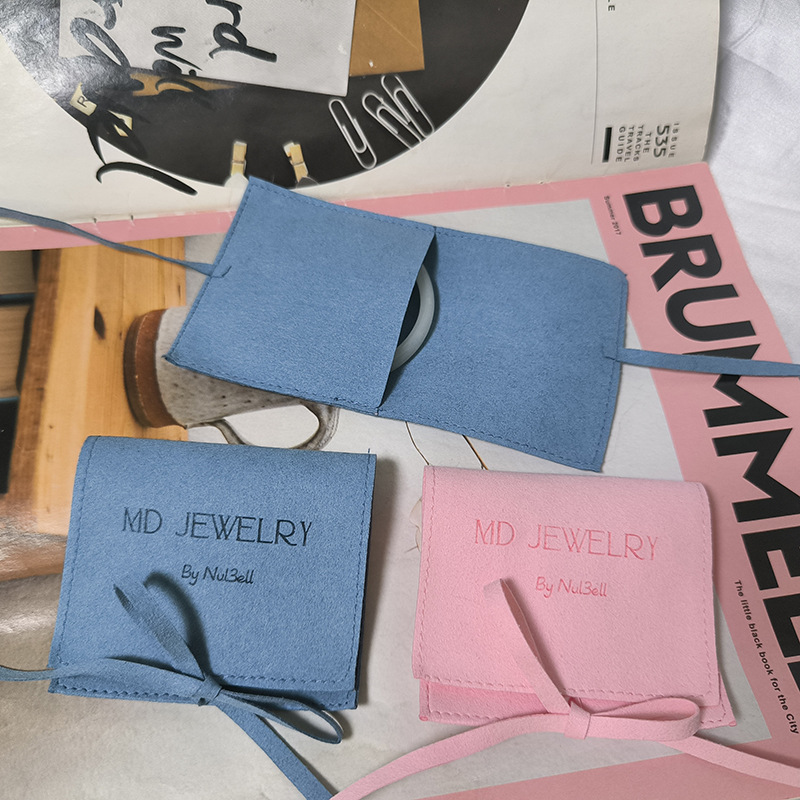 Customized LOGO jewelry storage bags, earrings, rings, cloth bags, lipstick packaging bags, bags, microfiber binding ropes, envelope bags pic 10