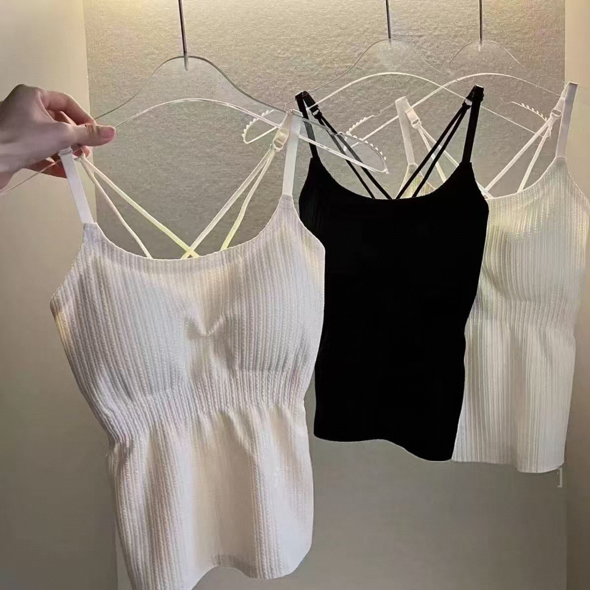 In-stock willow knitted jacquard fabric for spring and summer casual fashion, wide-leg pants fabric for sportswear pic 9