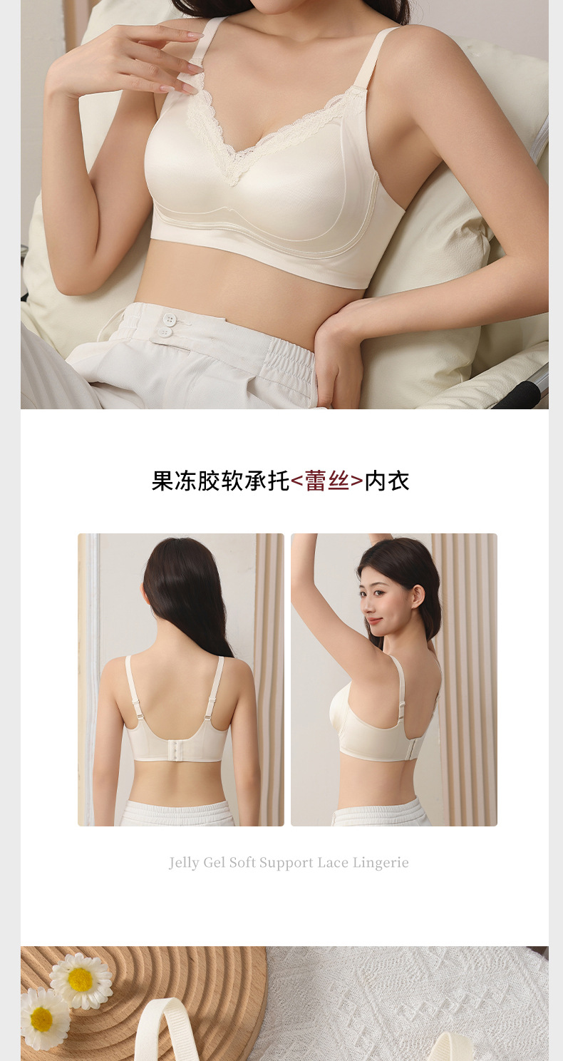 2026新款果冻条蕾丝透气无钢圈无痕内衣女士聚拢防下垂文胸胸罩舒适柔软详情18