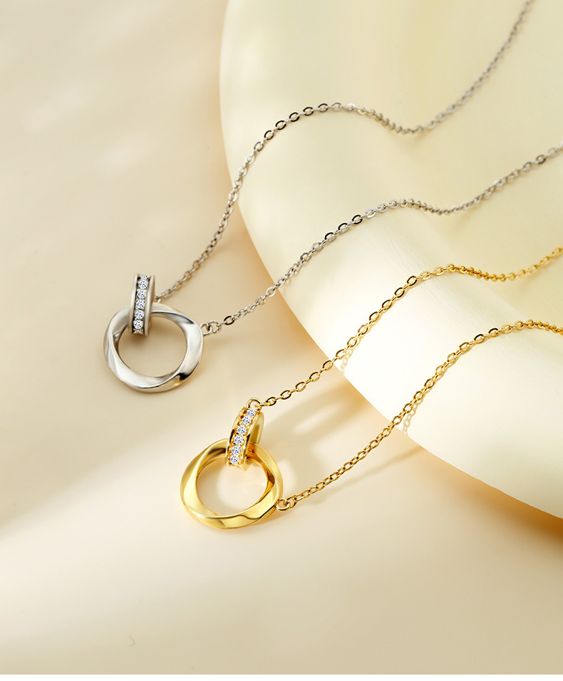 925纯银项链莫比乌斯吊坠女锁骨链小众轻奢ins青岛批发高级感配饰详情3