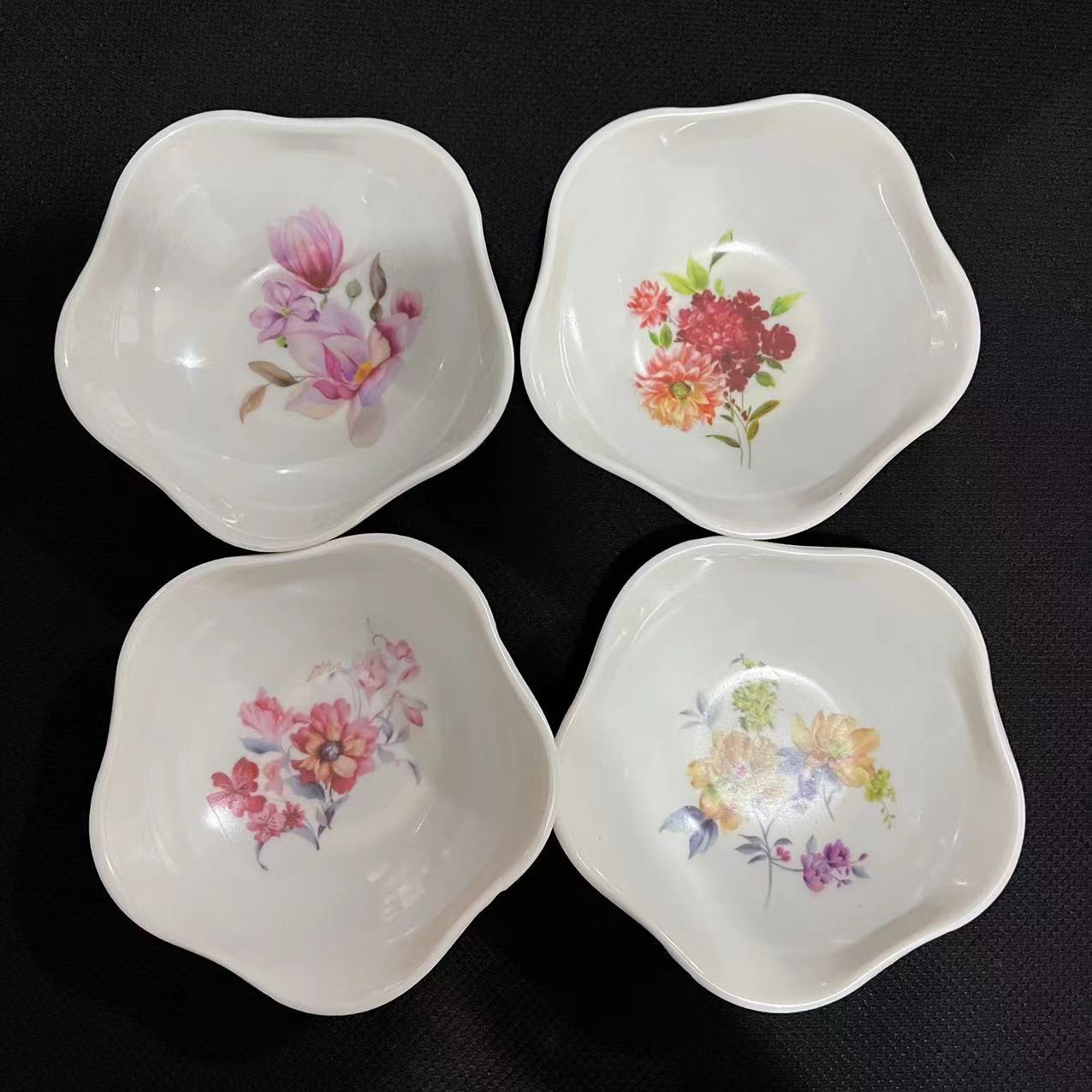 【 Zone 3-10 】7468 Dish 480 per box 7468 White Patterned Vinegar Dish, Small Dish, Dumpling Dipping Sauce Dish, Restaurant Fast Food Dish, Pickles Dish, Cold dish Dish pic 7